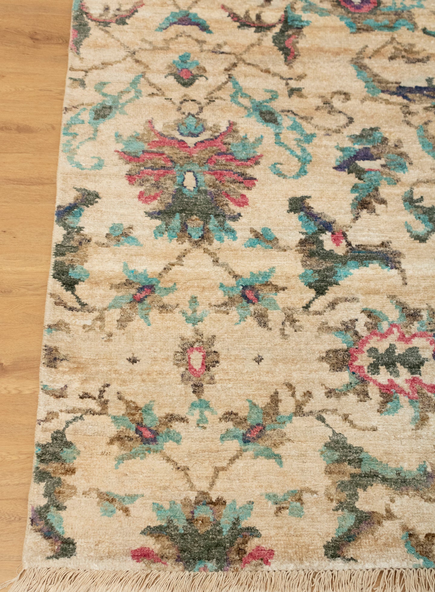 8x10 Buy Floral Persian 100% Saree Silk Ivory Area Rug | Shritija Rugs | Rugs Online London